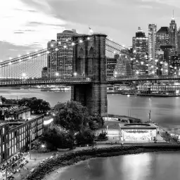 Vue sur Manhattan n&b - tapisserie murale panoramique