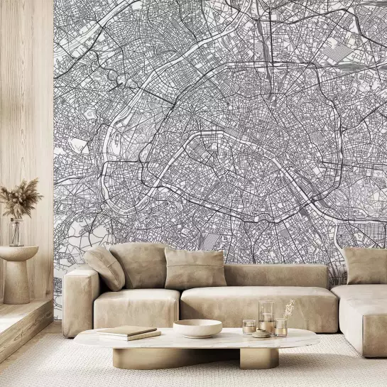 City map Paris - tapisserie murale panoramique