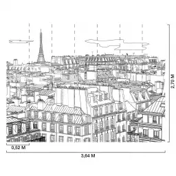 Les toits de Paris - tapisserie murale panoramique