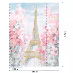 Tour Eiffel en aquarelle - tapisserie murale panoramique