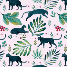 Panthère noire - tapisserie panoramique animaux jungle