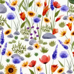 Fleurs de nos campagnes - tapisserie panoramique fleurs