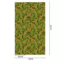 Strelitzia vert - tapisserie panoramique fleurs