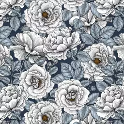 Campagne bleue - tapisserie panoramique fleurs