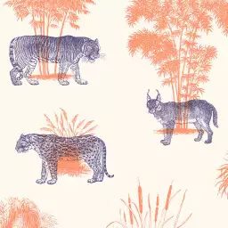 Tigre en toile de Jouy - tapisserie murale panoramique