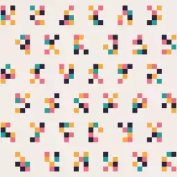 Pixel géométrique - tapisserie retro