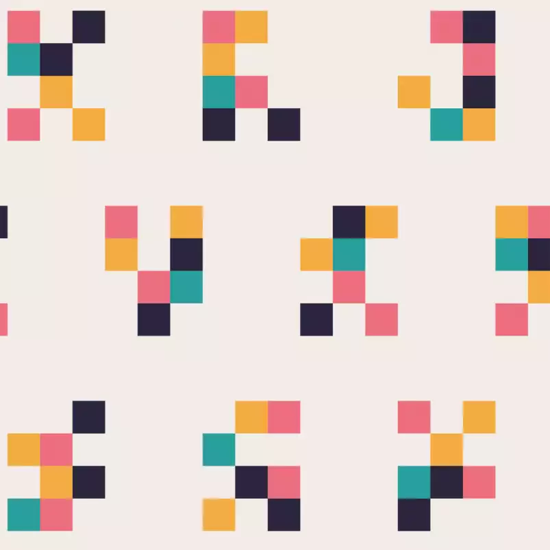 Pixel géométrique - tapisserie retro