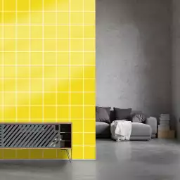 Carreaux jaune canari - tapisserie géométrique