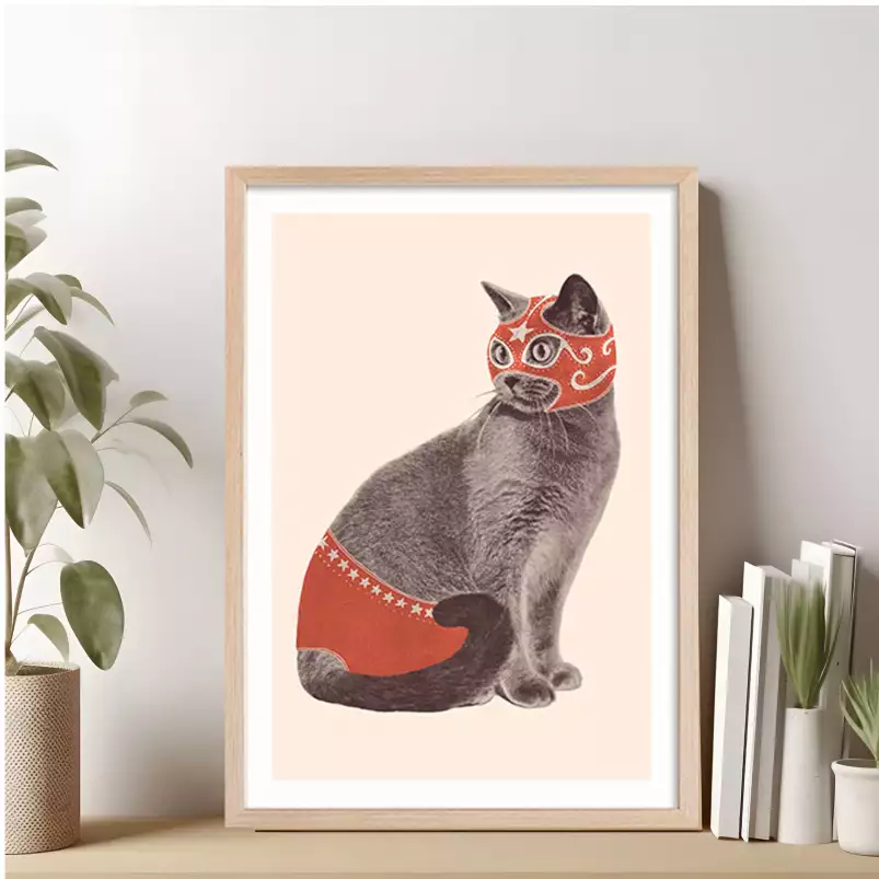 Cat Wrestler - tableau pop art