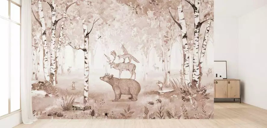 Royaume de la forêt brune - papier peint bebe