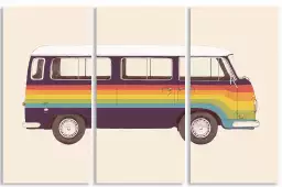 Van rainbow - affiche voiture vintage