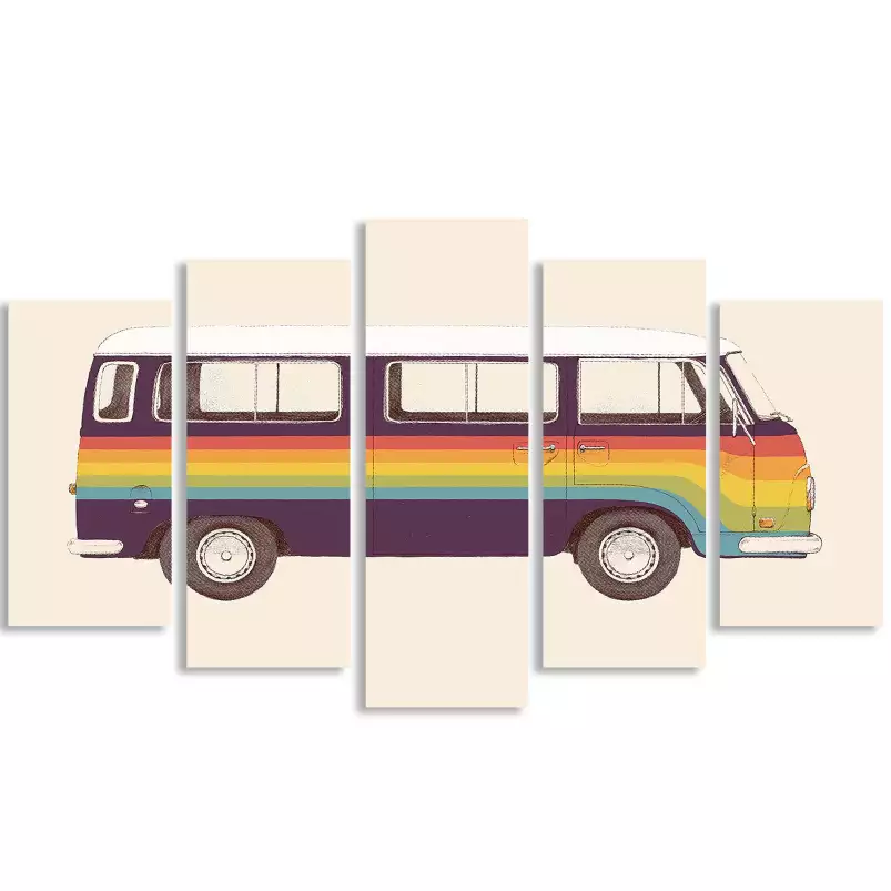 Van rainbow - affiche voiture vintage