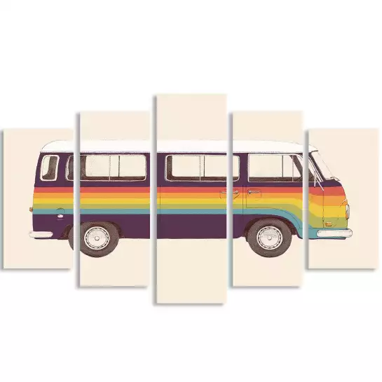 Van rainbow - affiche voiture vintage