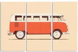 Red van - affiche voiture vintage