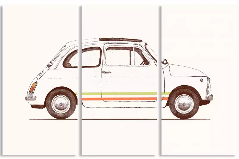 Fiat 500 vintage - affiche voiture vintage