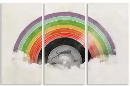 Rainbow records - affiche retro vintage