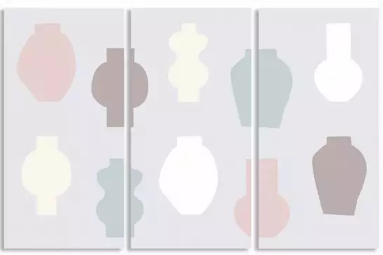 Vases Abstraits Pastel - tableau abstrait