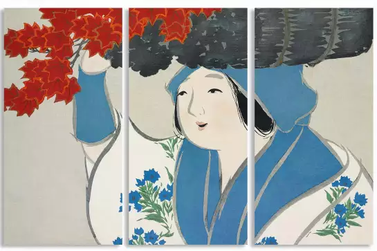 Femme de Momoyogusa de Kamisaka Sekka - tableau japonais
