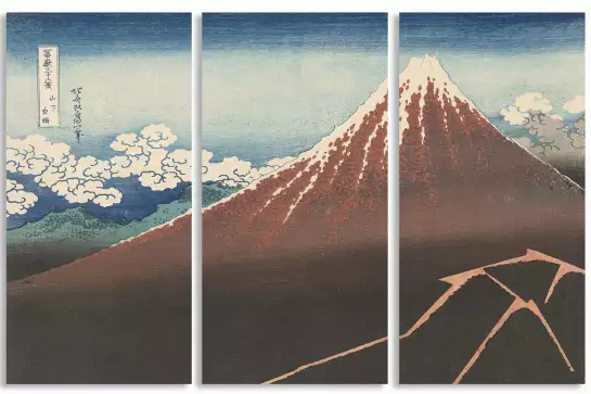 Spectacle sous le sommet  d'Hokusai - estampe japonaise