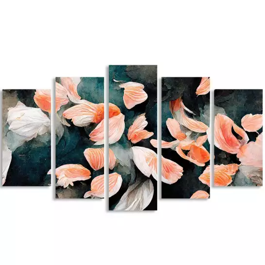 Feuilles saumon - affiche de fleurs