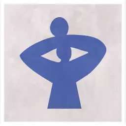 Courbe bleue grecque - poster organique