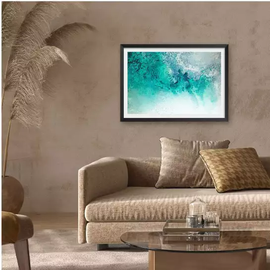 Chuchotement turquoise - affiche abstraite