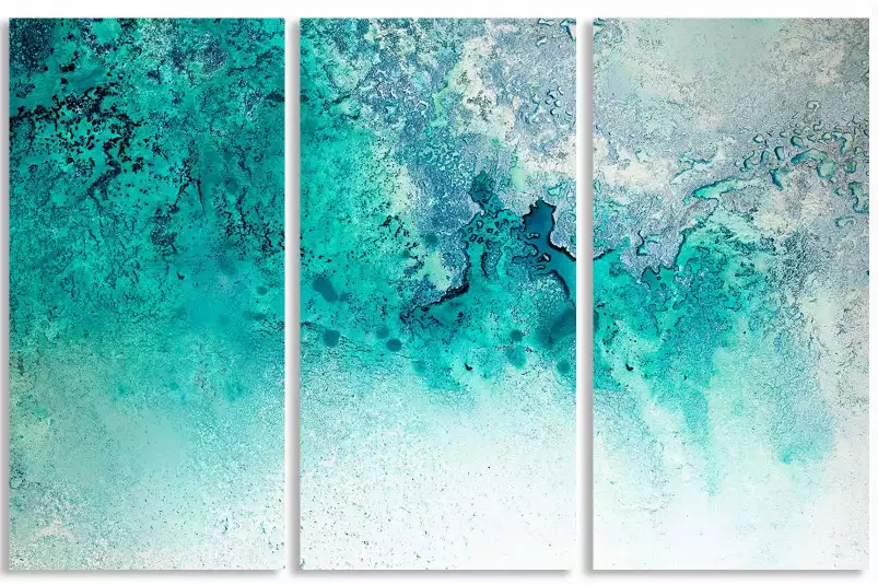 Chuchotement turquoise - affiche abstraite