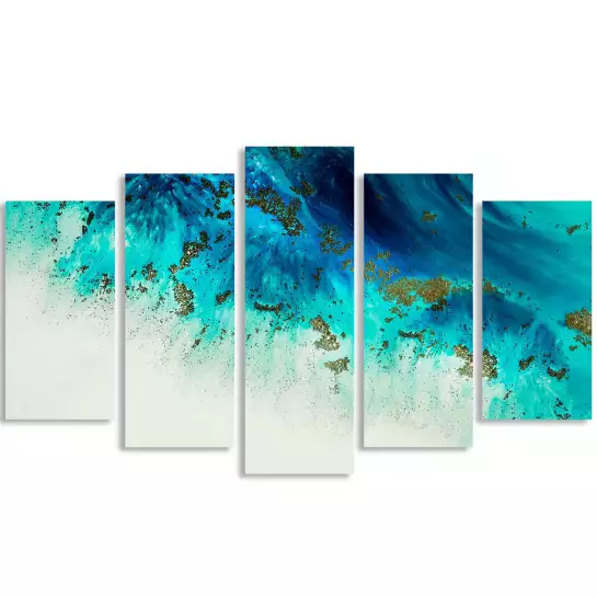 Aqua echos - tableau abstrait bleu