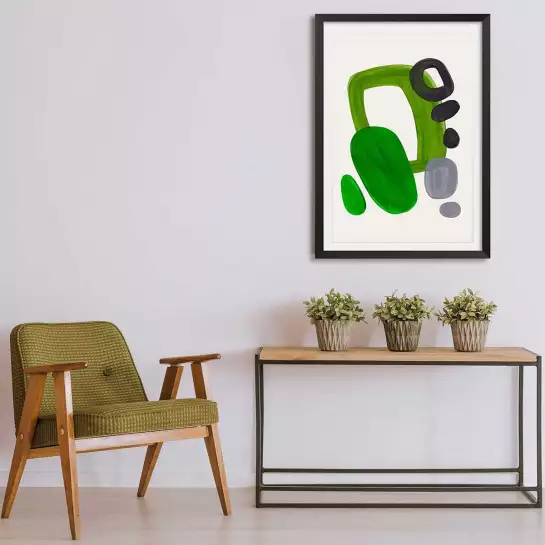 Mid century Olive - affiche art abstrait