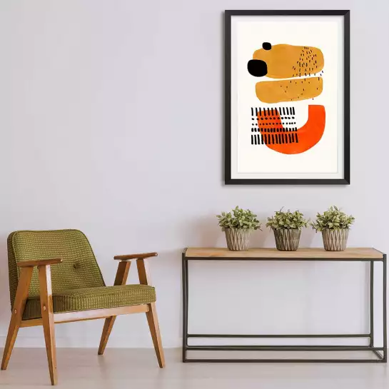 Mid century Sourire - affiche art abstrait