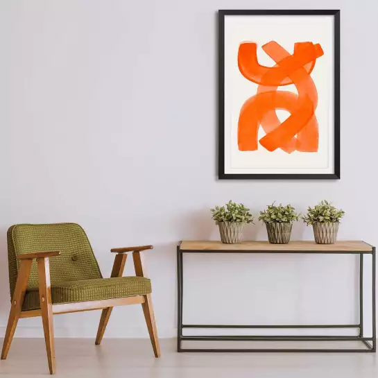 Mid century orange - affiche art abstrait