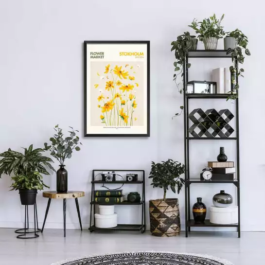 Stokholm marché aux fleurs - affiche ville