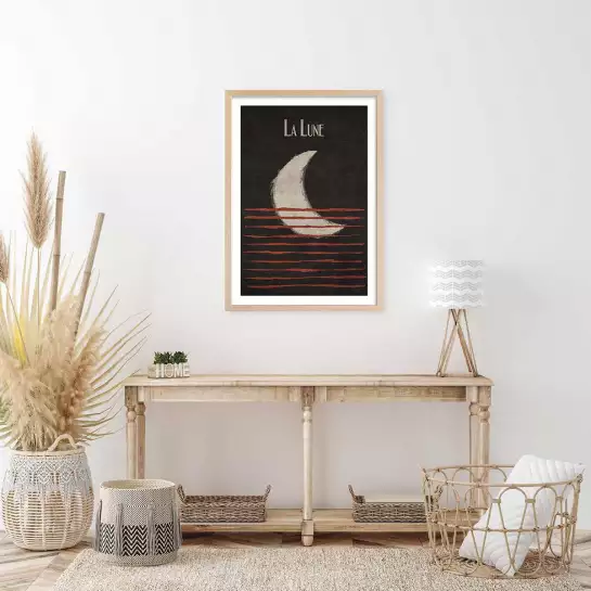 La lune artistique - affiche retro vintage