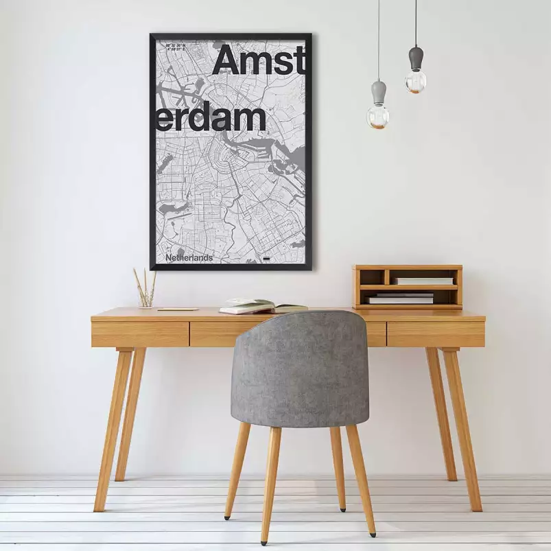 Amsterdam minimaliste - affiche ville