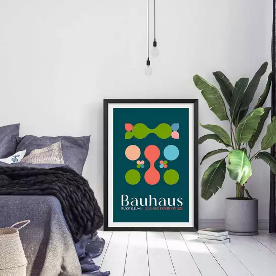 Exposition Bauhaus fleurs - affiche vintage