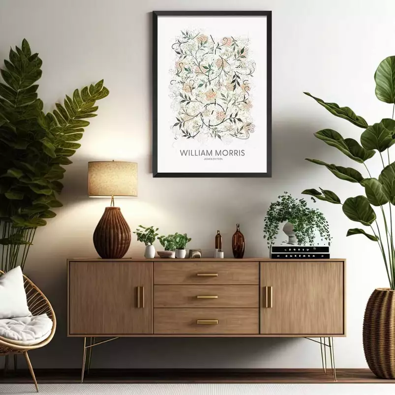 Motif de jasmin - affiche botanique vintage