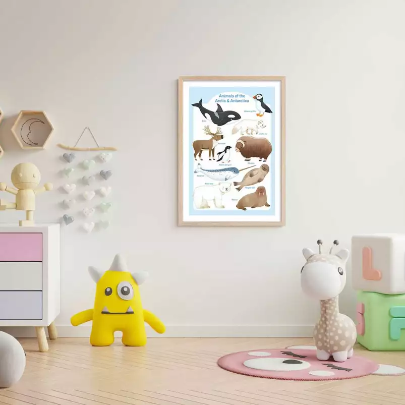 Animaux polaires - affiche pour enfant