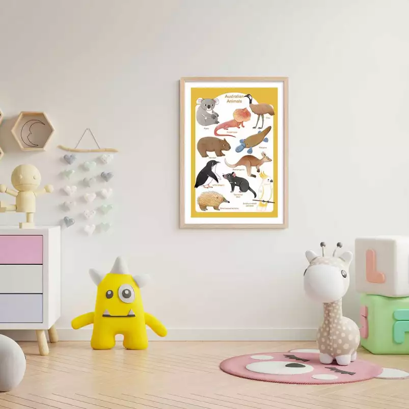 Animaux d' Australie - affiche pour enfant