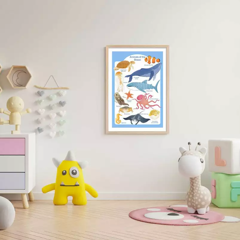 Animaux marins - affiche pour enfant