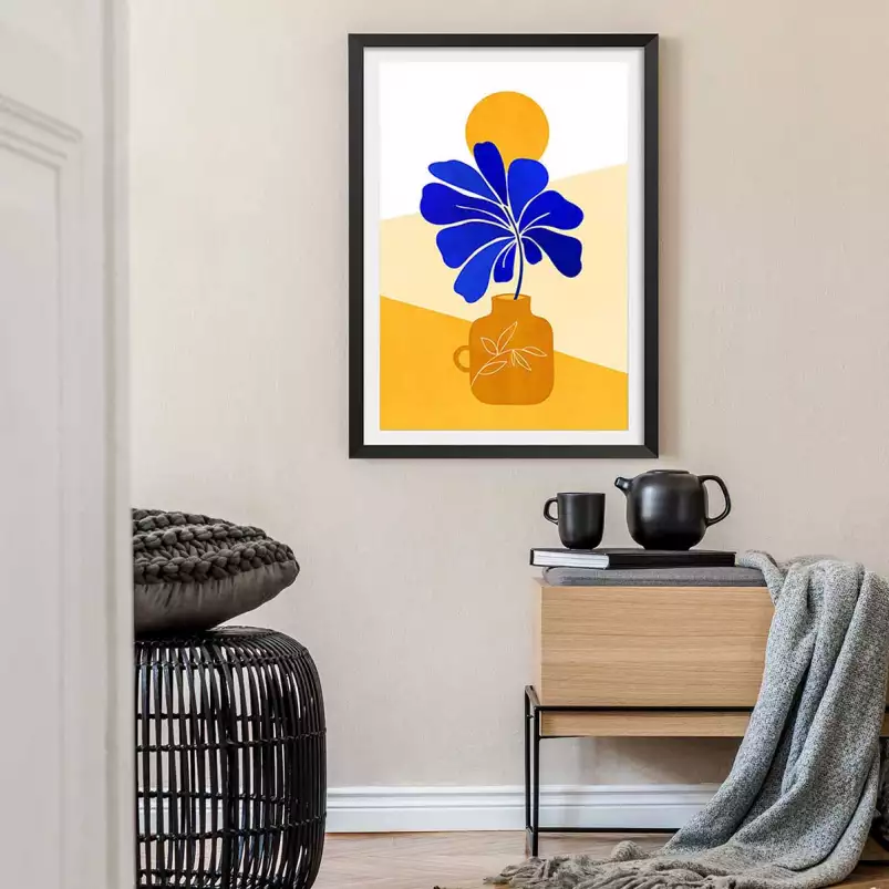 Fleur à pétales bleus - affiche fleurs