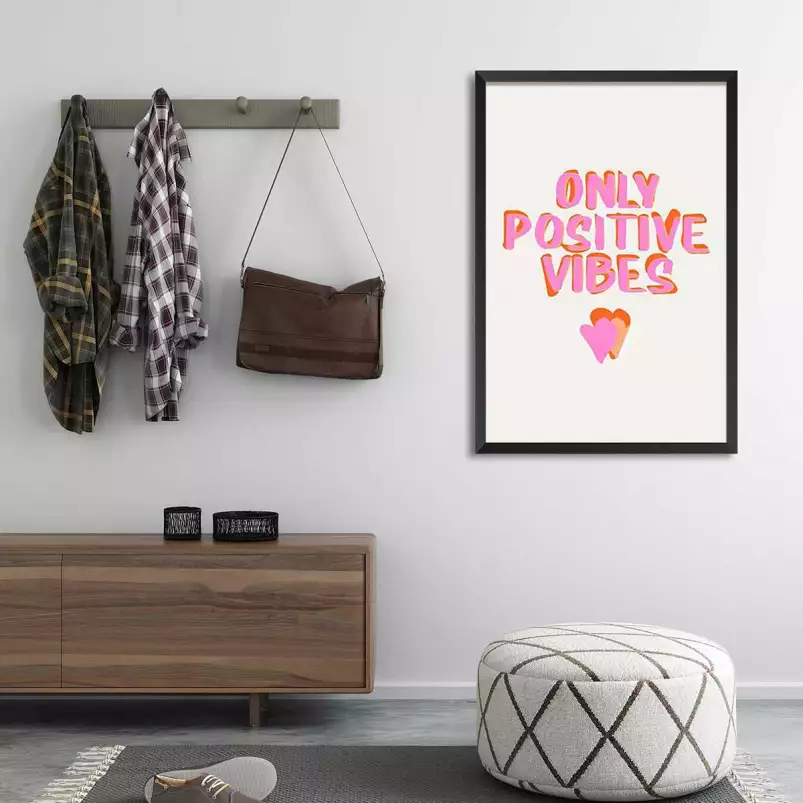 Only positive vibes - tableau minimaliste