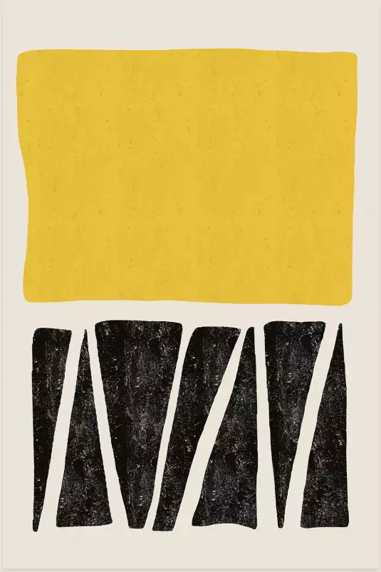 Jaune moderne - affiche art abstrait géométrique