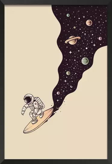 Longboard en cosmos - tableau planetes