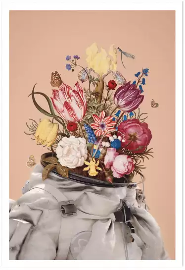 Fleurs en sac - affiche botanique vintage