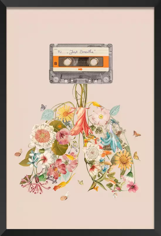 Cassette florale - affiche surrealiste