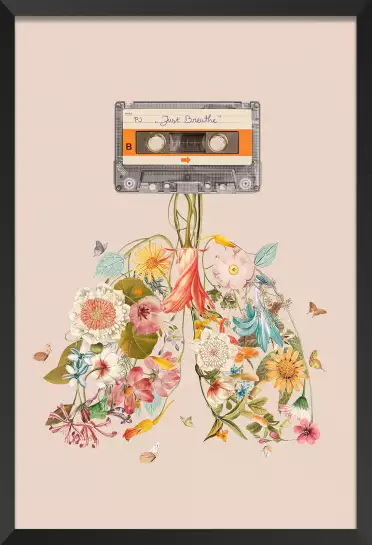 Cassette florale - affiche surrealiste