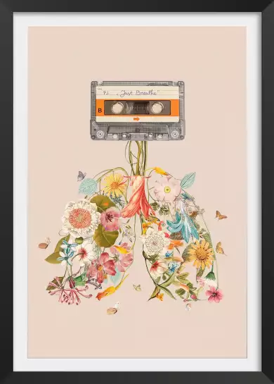 Cassette florale - affiche surrealiste