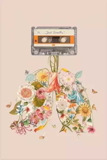 Cassette florale - affiche surrealiste