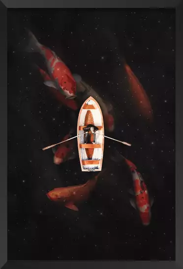 Barque Koi - affiche surrealiste