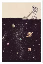 Space tondeuse - affiche surrealiste